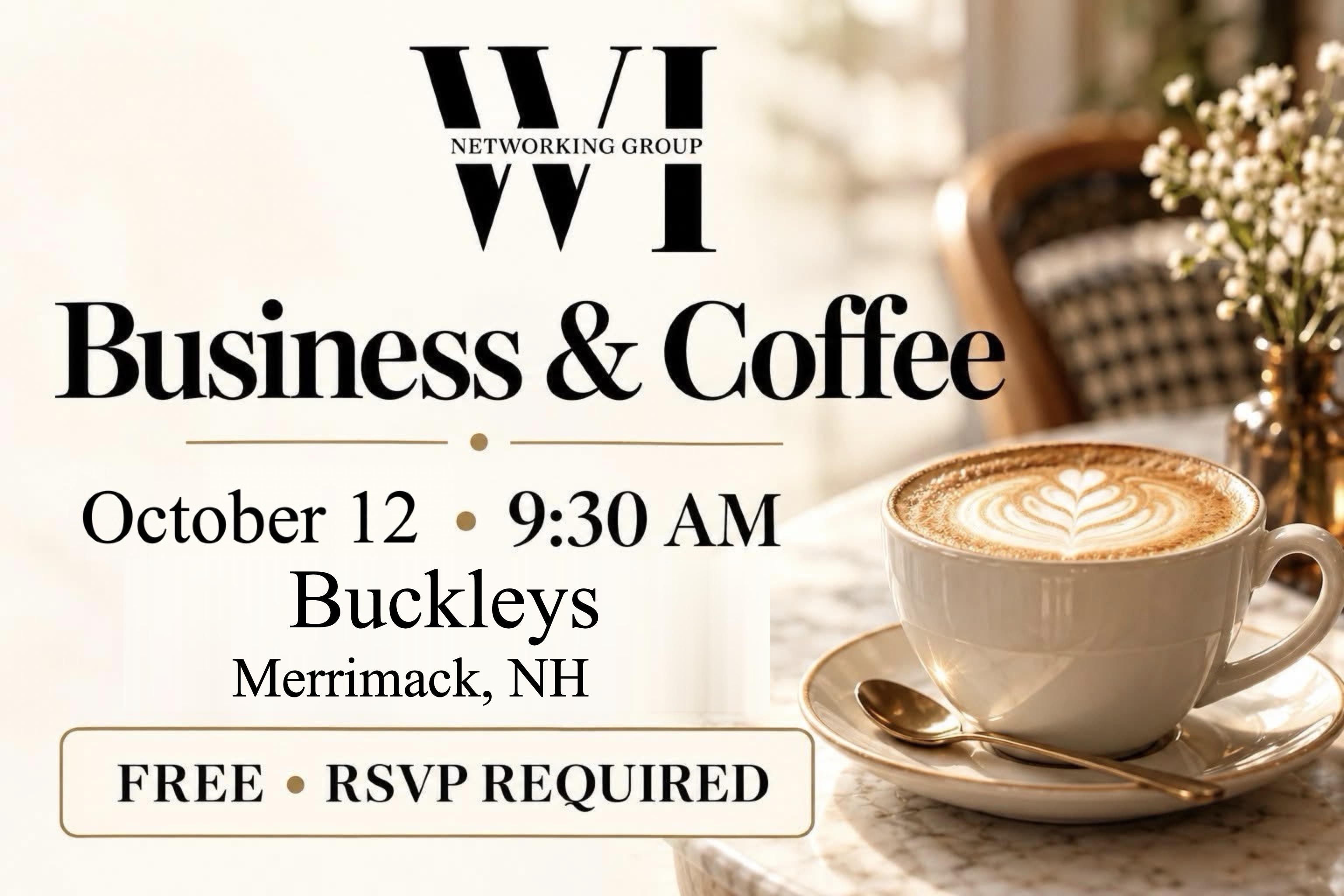 Business & Coffee October 12 event poster